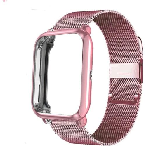 Milanese Strap For Amazfit Bip lite Case Strap Metal Bracelet For Huami Amazfit Bip S U Pop Wrist Strap Band Screen Protector