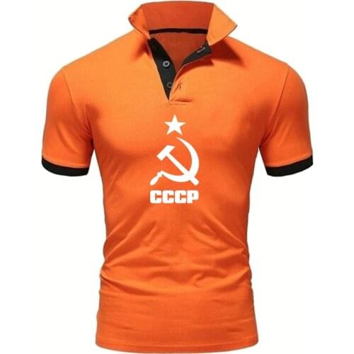Summer Mens POLO shirt Unique CCCP Russian USSR Soviet Union POLO shirt high quality Pure cotton Mens short sleeve