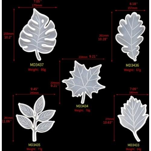 Leaves Coaster Silicone Resin Mold Tropical Maple Leaf Resin Casting Mold for Casting with Resin Concrete DIY Art Crafts