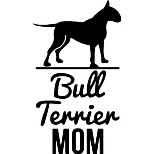 Funny Bull Terrier Mom Car Sticker Automobiles Exterior Accessories Vinyl Decals for Bmw Audi Ford,20CM*11.4CM