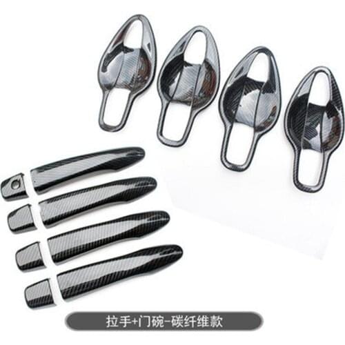 Carbon fiber ABS Door Handle Bowl Door handle Protective covering Cover Trim Car-styling for Nissan Qashqai J11 2016-2021