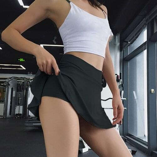 WomenS Quick Drying Sports Short Skirt High Waist Badminton Table Tennis Golf Training Safety Black Skirts