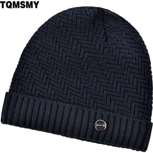 Winter hats for men bilayer knitted wool cap plus velvet thicker women hat beanies for autumn men bad hair day bonnet gorros