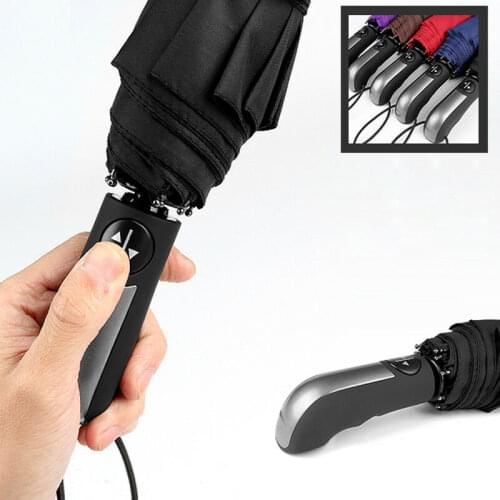 Wind Resistant Three Folding Automatic Umbrella Rain Women Auto Luxury Big Windproof Umbrellas Men Frame Windproof 10K Parasol