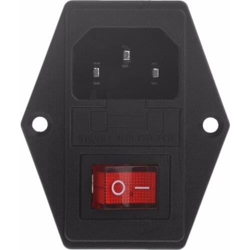 1PC 10A 250V 3 Pin IEC320 C14 AC Inlet Male Plug Power Socket Without Fuse Switch