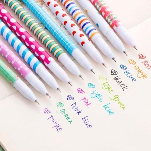 10 PCS DIY Gel pens Colorful Art Journal Pens Ballpoint pen for school Stationery