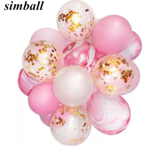 20pcs Confetti Balloon 12Inch Pink Blue Latex Balloons Wedding Decorations Air Balls Baby Shower Happy Birthday Party Supplies