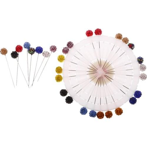 30 Pieces Multicolor Rhinestone Hijab Pins Scarf Shawl Tailor Sewing Snag-Free Pins Brooch