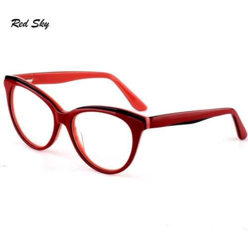 Acetate Cat Eye Glasses Frames For Women Oversized Optical Frame Spectacels Ladies Prescrtiption Myopia Presbyopia Optical Glass