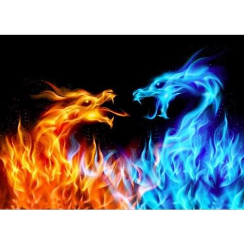 5D Diy Diamond Painting Animal Cartoon Fire Tiger Cross Stitch Diamond Mosaic Needlework Diamond Embroidery Home Decor craft