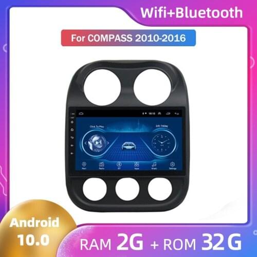Android10 Car Radio Player Mirror Lin for Jeep Compass 2010 2011 2012 2013 2014 2015 2016 Android Smart Car Multimedia Navigator