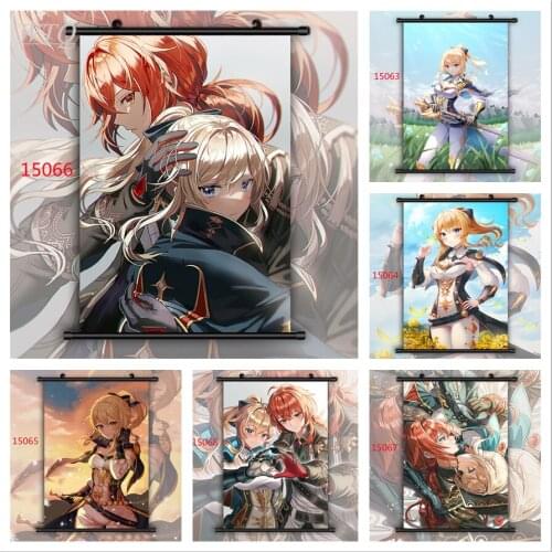 Jean Gunnhildr Diluc Ragnvindr Genshin Impact Anime Posters Wall Poster Canvas Painting Wall Decor Wall Art Picture Home Decor