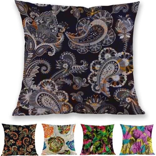 Paisley flower Geometry Decorative Pattern Pillow Case Colorful Flower Leaves Home Sofa Chair Couture Decorate Cushion Cover