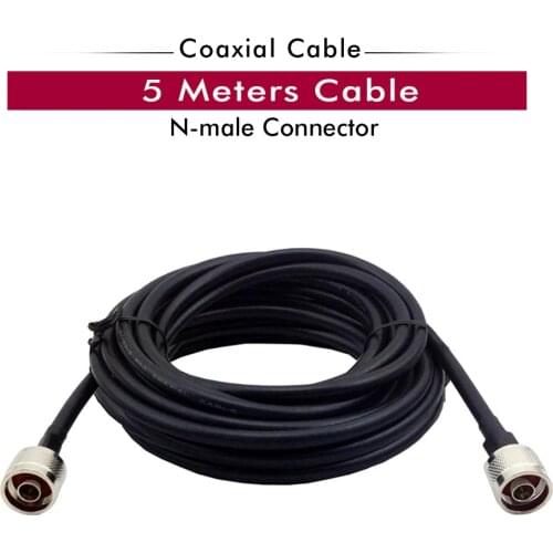 5 Meters Black RG6 Coaxial Cable N Male to N Male Connector Low Loss Coax Cable for Connecting Antenna and Signal Booster