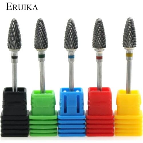 ERUIKA 5 Sizes Carbide Nail Drill Bit for Electric Manicure Machine Remove Dead Skin Nail File Polishing Tool Accessories