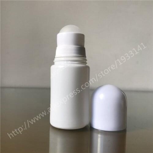 Hot sale 10pcs/lot 50ml white empty Plastic Roll On Bottle, Roll On Bottle For Lubricating fluid personal care