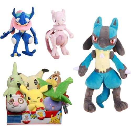 Cartoon Treecko Azumarill Chikorita Gengar Pancham Totodile Lucario Pokemons Stuffed Plush Toys Anime Plush Pokemons Toys Gifts