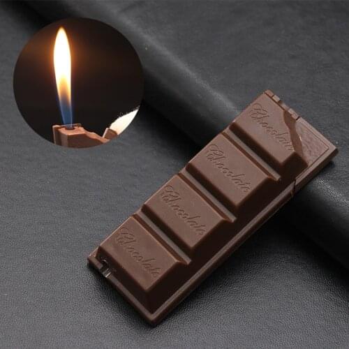 Unusual Individual Creative Chocolate Metal Gas Lighter Cigarettes Accessories Cigar Smoking Lighters Gadgets for Men