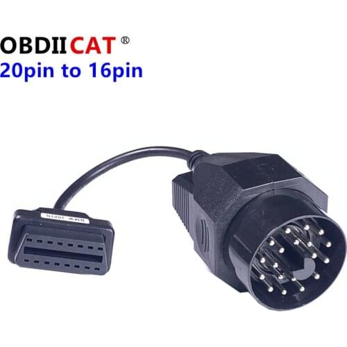 Newest OBD OBDII Adapter For BM 20Pin To OBD2 16PIN Female Connector 20 PIN To 16 PIN e36 e39 X5 Z3 for BM 20pin