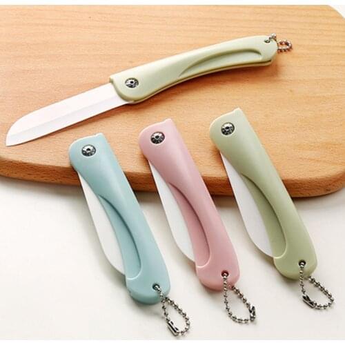 1PC Mini Ceramic Fruit Knife Cutter Kitchen And Bar Supplies Portable Folding Knife Creative Kitchen Fruit Knife Paring Knife