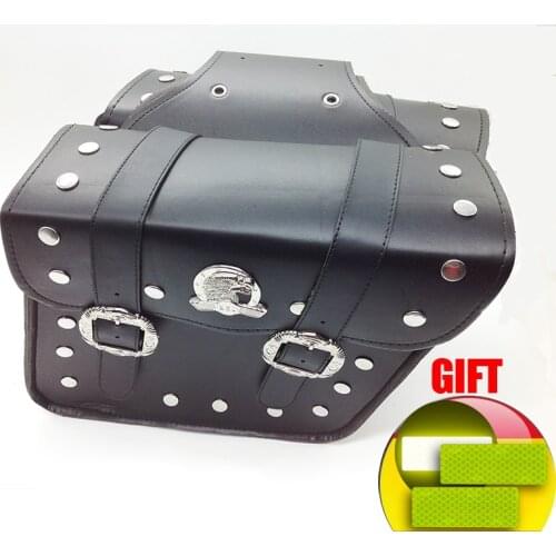 Motorcycle PU Leather Saddle bags luggage bag motorcycle side bag saddlebags (left +right ) Pouch for motorcycle