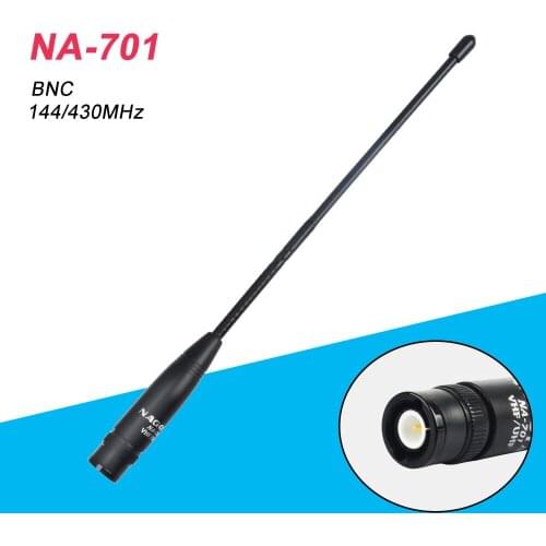 Original Nagoya NA-701 BNC 144/430MHz Dual Band High Gain Soft Antenna 10W for ICOM Yeasu Kenwood Walkie Talkie Two Way Radio