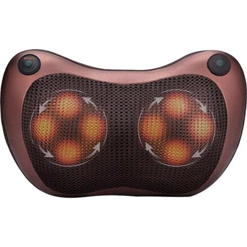 Head Neck Massager Vibrator Electric Relaxation Massage Pillow Neck Shoulder Back Heating Kneading Infrared therapy Pillow