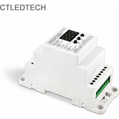 ALL New Din Rail DMX512 Signal to 0-10v PWM5V PWM10V signal converter 5Channel