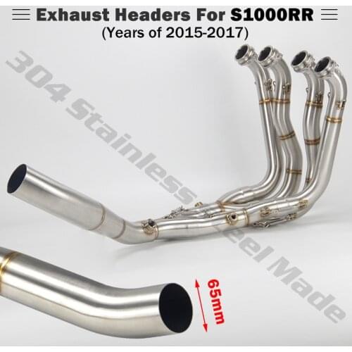 S1000rr 2015 2016 2017 Motorcycle Exhaust Muffler Front Pipe Exhaust Headers 65mm Escape Moto for BMW S1000RR 2015 2016 2017