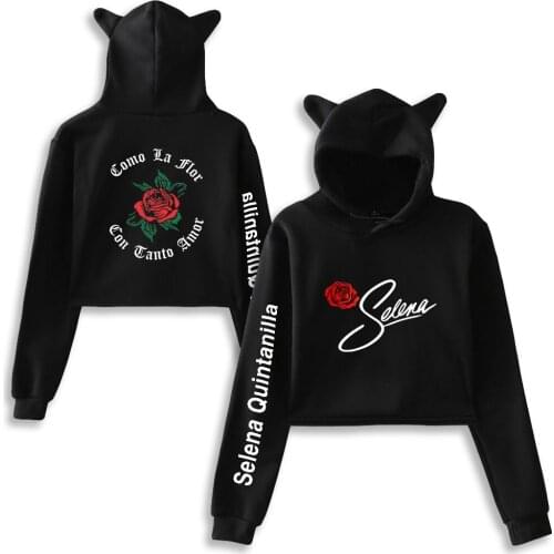 Selena Quintanilla us. Female Singer Cat Ear Hoodies Sweatshirt Japan Stylsih Cute Kawaii Girl Pullover Women Classic Trend Tops