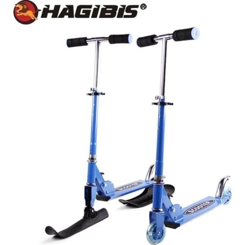 HAGIBIS 2 In 1 Youth Street & Snow Scooter, Folding kids Skate Board, Snow scooter child sled luge