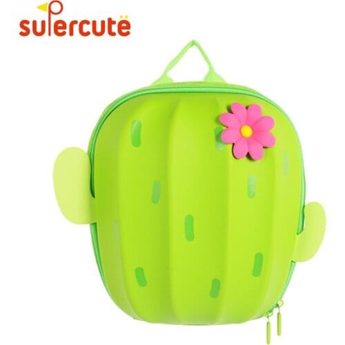 SUPERCUTE kids bags for girls Ages 1-6 Years cute Cactus shaped girls backpack for kids ultralight anti-lost cute backpack