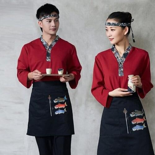 Japanese Sushi Chef Uniforms For Adult Restaurant Work Wear Cuisine Chef Jacket Traditional Food Service Cook Clothing AS357