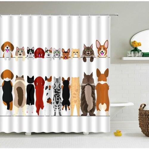 Lovely Cartoon Animals Shower Curtain Waterproof Bathroom Curtain Childs High Quality Polyester Fabric Home Decor With Hooks