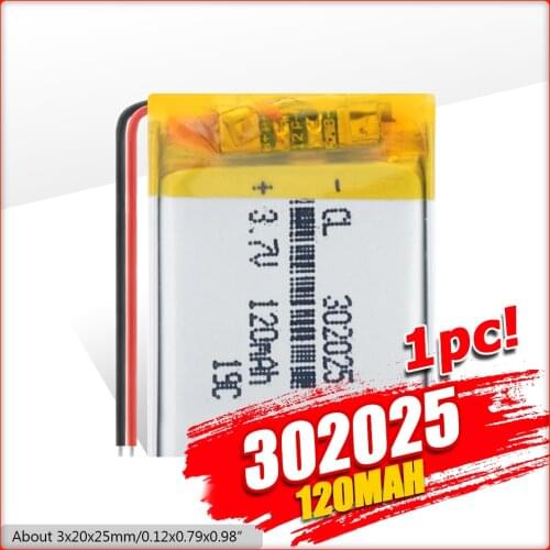 1/2/4x 3.7 V 120mAh 302025 Lipo Li-polymer Lithium Polymer Batteries With PCM For MP3 MP4 MP5 Headset Smart Watch