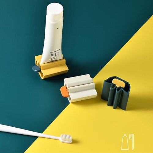 1Pcs Reuse Bathroom Accessories Rolling Holder Manual ABS Toothpaste Dispenser Toothpaste Tube Squeezer Multi Purpose Portable