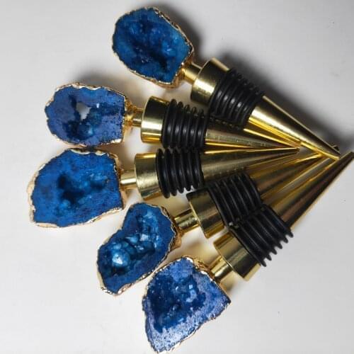 1pcs Natural crystal agate wine bottle plug Reusable Vacuum Sealed Champagne Stopper