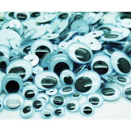 100PCS High quality 8-25mm ECO-Friendly Plastic Sew on Wiggly Wobbly Googly Doll Eyes For Toy/Scrapbook Handmade DIY Crafts