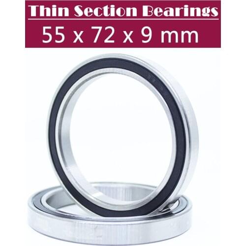 6811-2RS Bearing ABEC-1 (4PCS) 55x72x9 mm Metric Thin Section 6811 Ball Bearings 6811RS 61811RS
