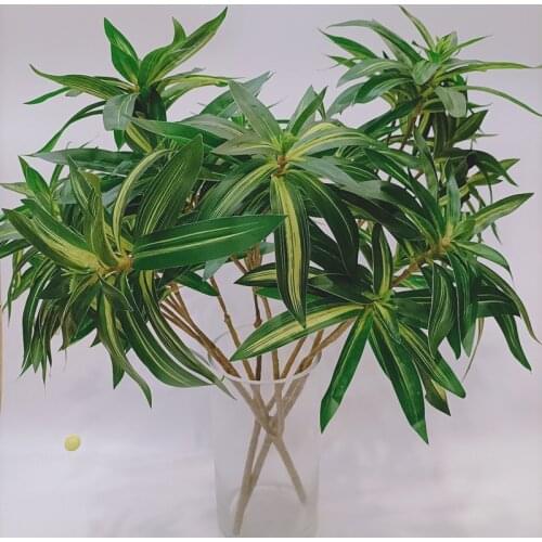 75cm 6Fork Artificial Lily Bamboo Plants Tropical Rare Fake Palm Tree Branch Desktop Art Flower Material Hotel Office Home Decor