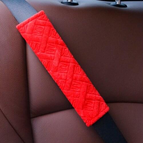 Adults Kids Car Interior Accessories 2pcs Non Slip Car Seat Belt Cover Fluffy Auto Seatbelt Safety Belt Shoulder Pad