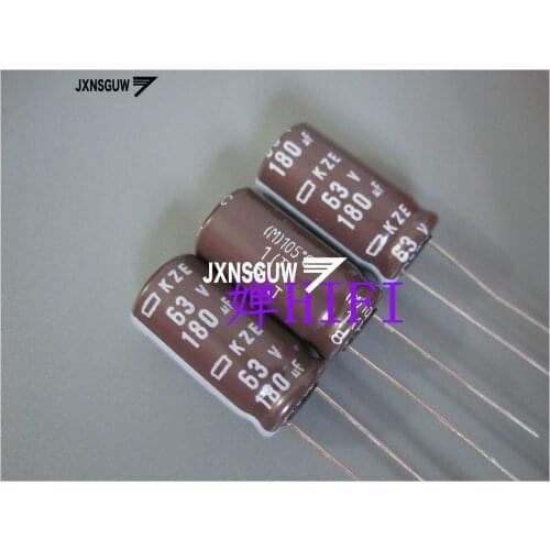 20PCS NIPPON KZE 6.3V180UF 10X20MM NCC Aluminum electrolytic capacitor 180UF/6.3V CHEMI-CON 105 degrees 180uF 6.3V