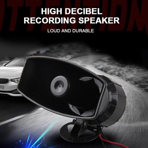 Dragonpad 5-Sound Loud Car Warning Alarm Police Fire Siren Air Horn PA Speaker 12V 100W Car Accessories Car Warning Alarm