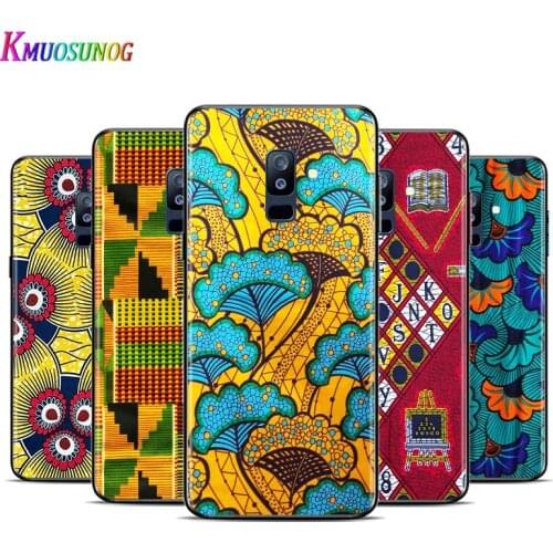 African fabric Printing For Samsung Galaxy A3 A5 A6 A7 A8 A9 A6S A8S A9S Star Plus 2016 2017 2018 Black Toft TPU Phone Case