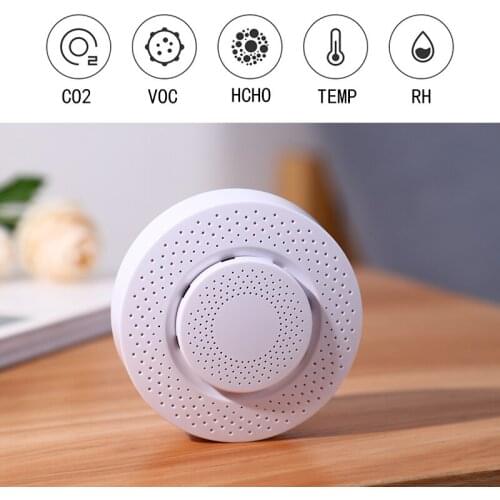 Tuya Digital CO2 Hcho VOC Detector Formaldehyde Carbon Dioxide Sensor Air Monitor Wifi Home Automation Warning Alarm Detector
