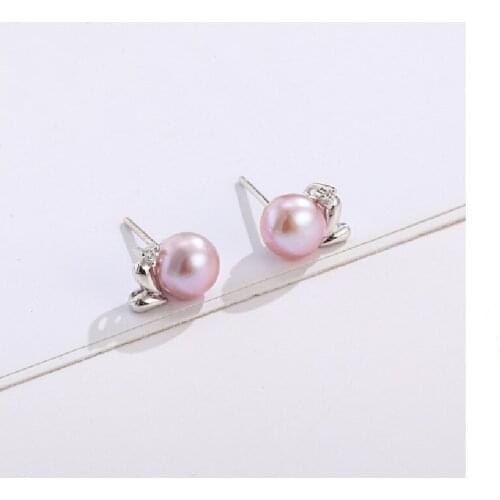 Explosion S925 Sterling Silver Pearl Earrings Female Cold Wind Creative Iadies Earring Jewelry Gift