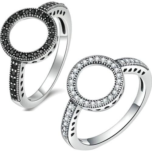 Women ring Fashion Rhinestone Halo Hollow Round Cubic Zirconia Finger Ring Female Wedding Engagement Ring Jewelry Surprise Gift