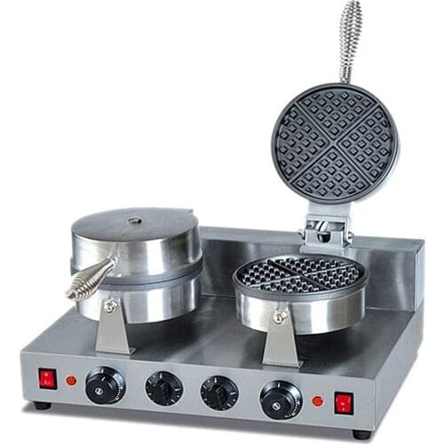 Commercial Electric Waffle Baking Machine Snack Equipment Up And Down Heating Double-headed Waffle Heating Machine Electric