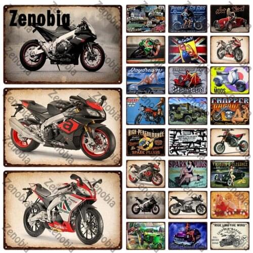 Motorcycle Metal Sign Garage Decoration Vintage Plaque Motor Tin Sign Man Cave for Motorcycle Lovers Garage Bar Pub Club Decor