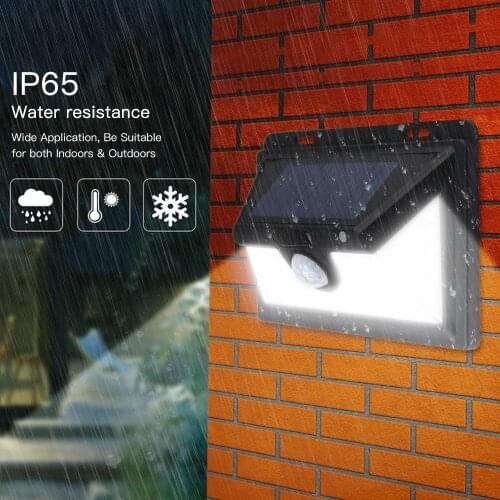 34 LED 6W Solar Powered Energy Wall Lamp PIR Motion Sensor Human Induction Technology Light Control 3 Lighting Modes IP65 Water